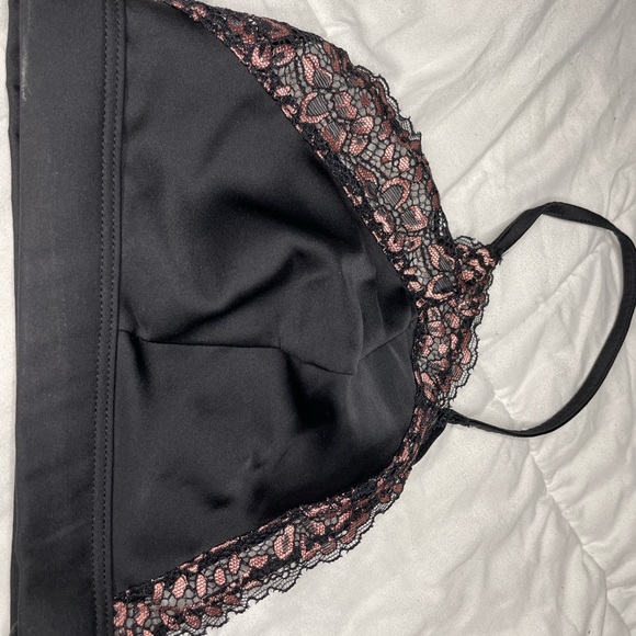 Black Satin and Lace Bralette - Picture 2 of 4